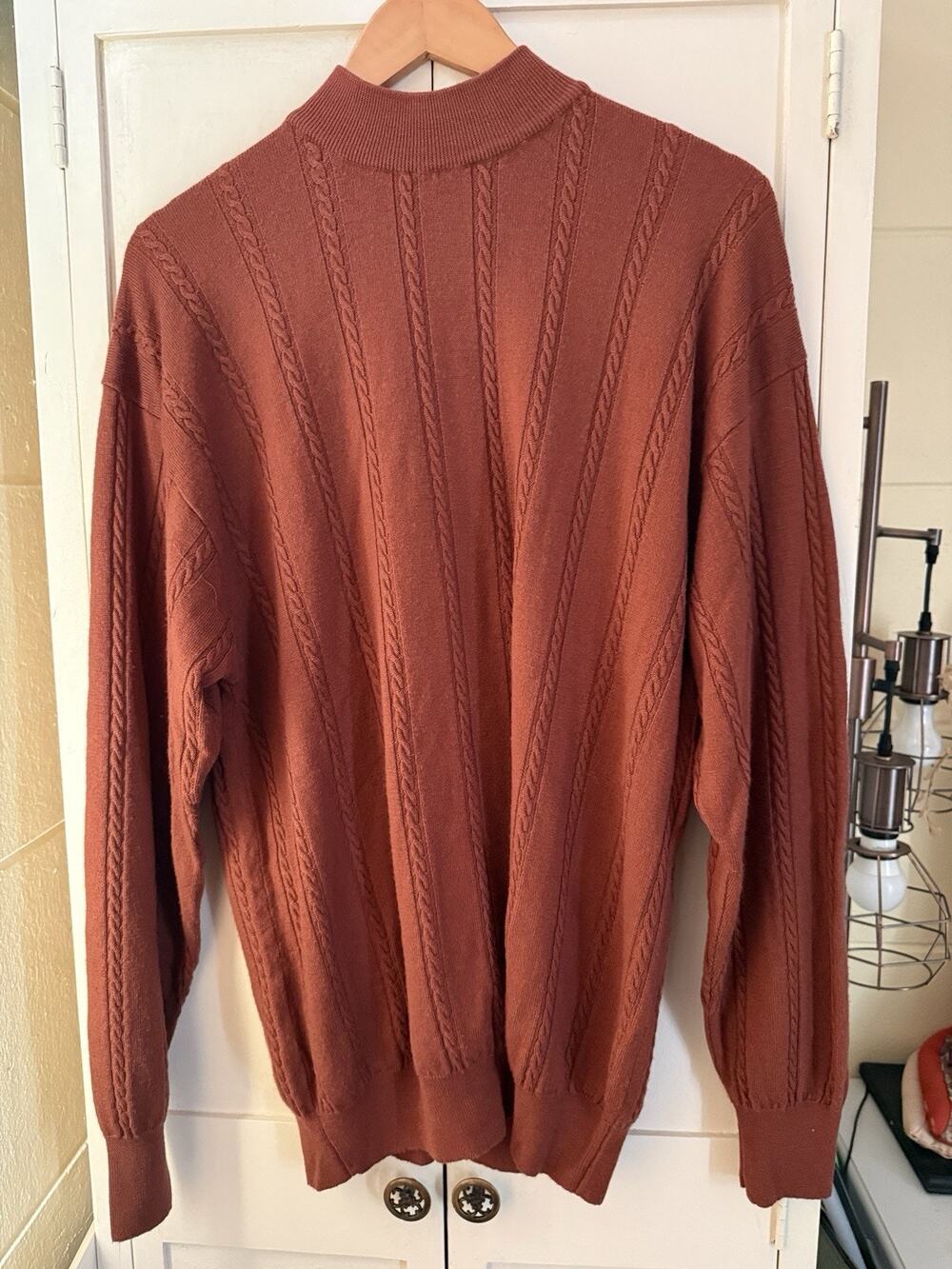 VINTAGE Mondo di Marco Sweater Men’s 52 Large Burnt Orange Wool Minimalist Italy